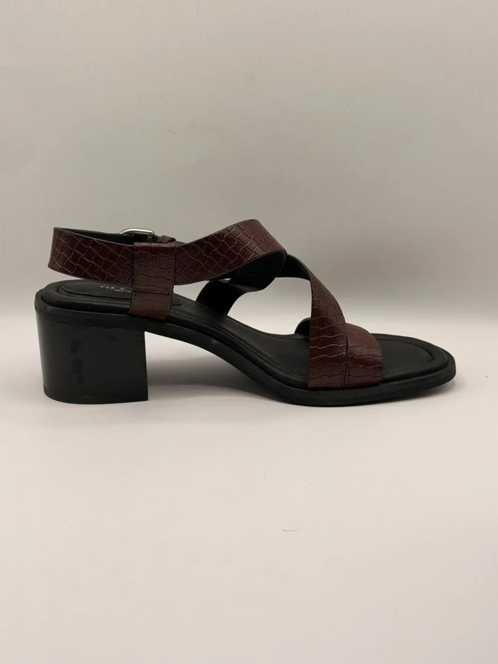 rag & bone Women Geo Winebktw Ankle Leather Strap Heel Sandal Sz EU 39.5 US 9.5